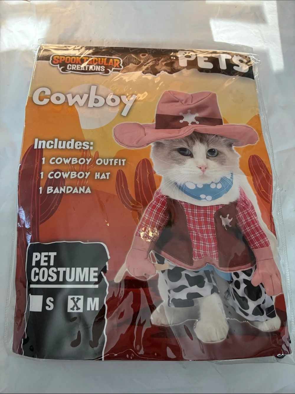 Cowboy Cat Costume - Pink/Brown